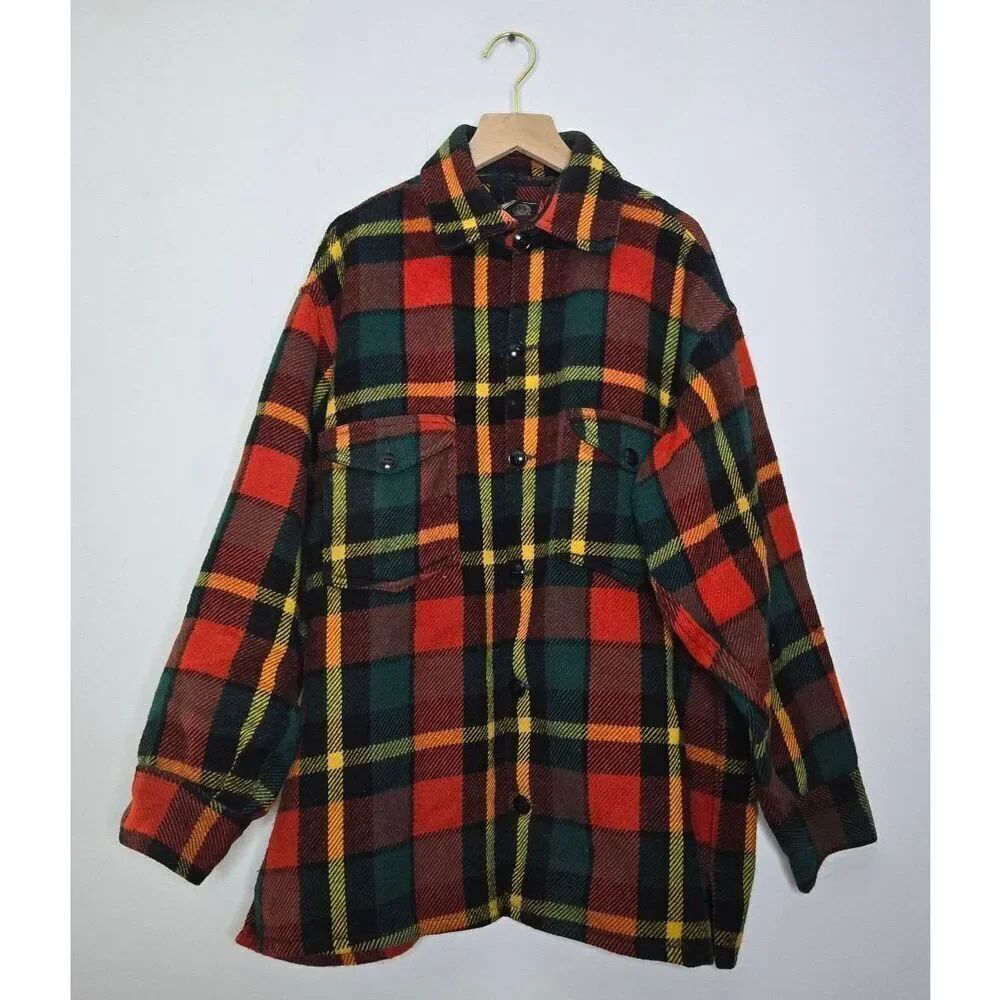 Vintage Johnson Woolen Mills Jacket Mens Tartan Plaid Hunting Wool